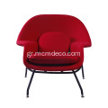 Classic Eero Saarinen Womb Κόκκινη καρέκλα Lounge Cahsmere